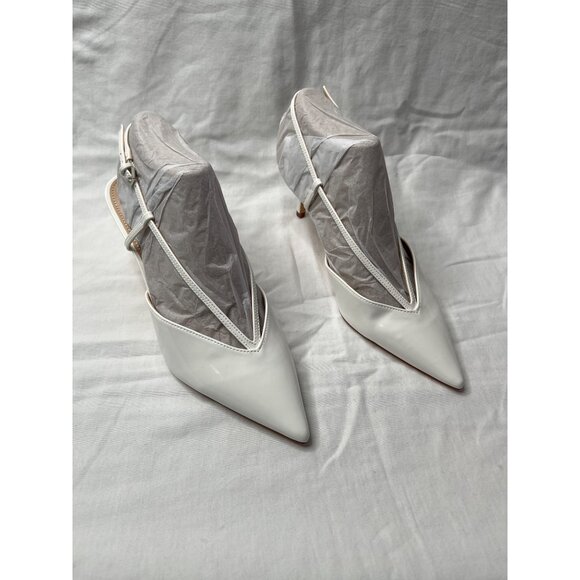 Marc Fisher Avila White Slingback Kitten Heels Size 10 M - Picture 6 of 9